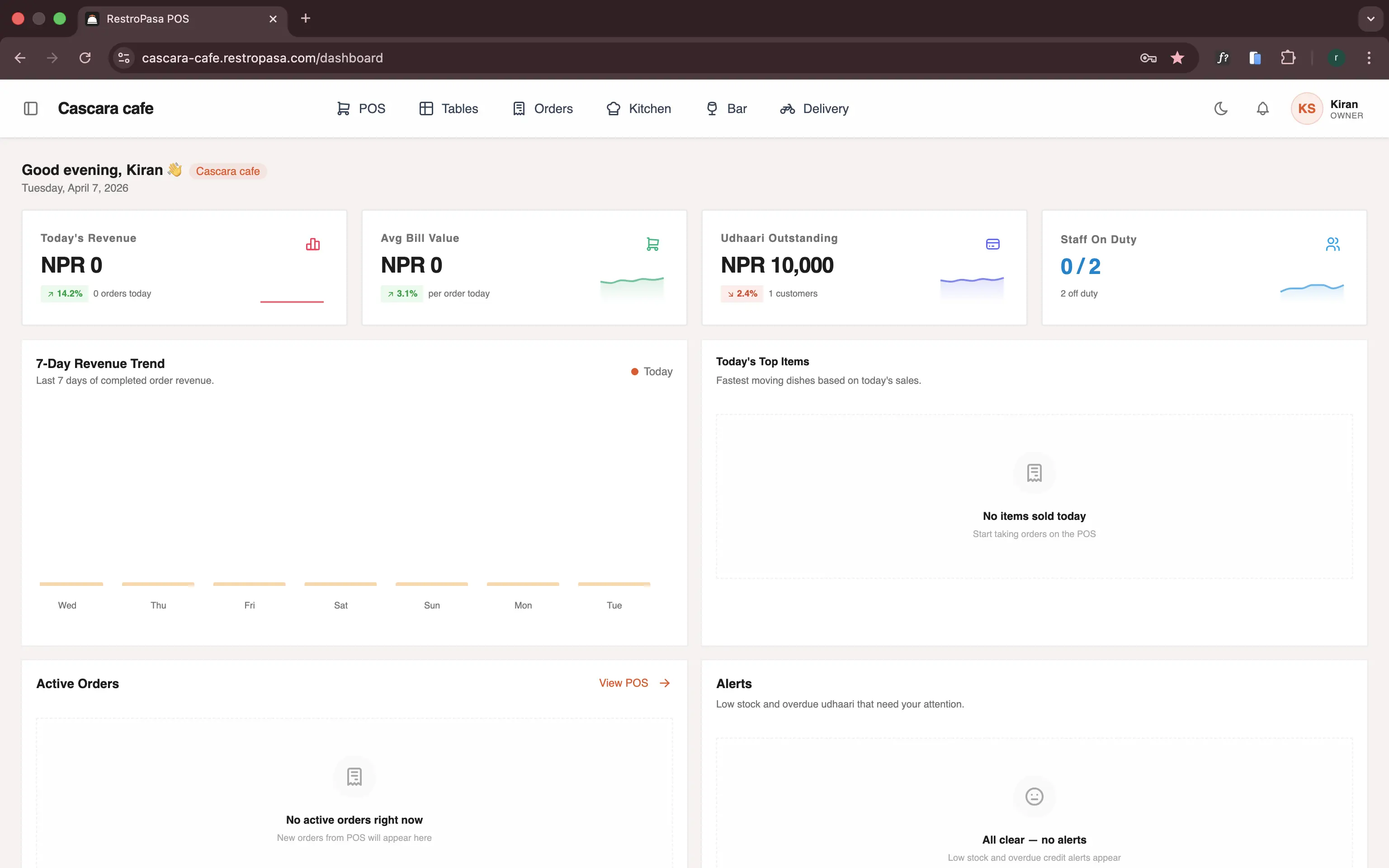 RestroPasa Dashboard